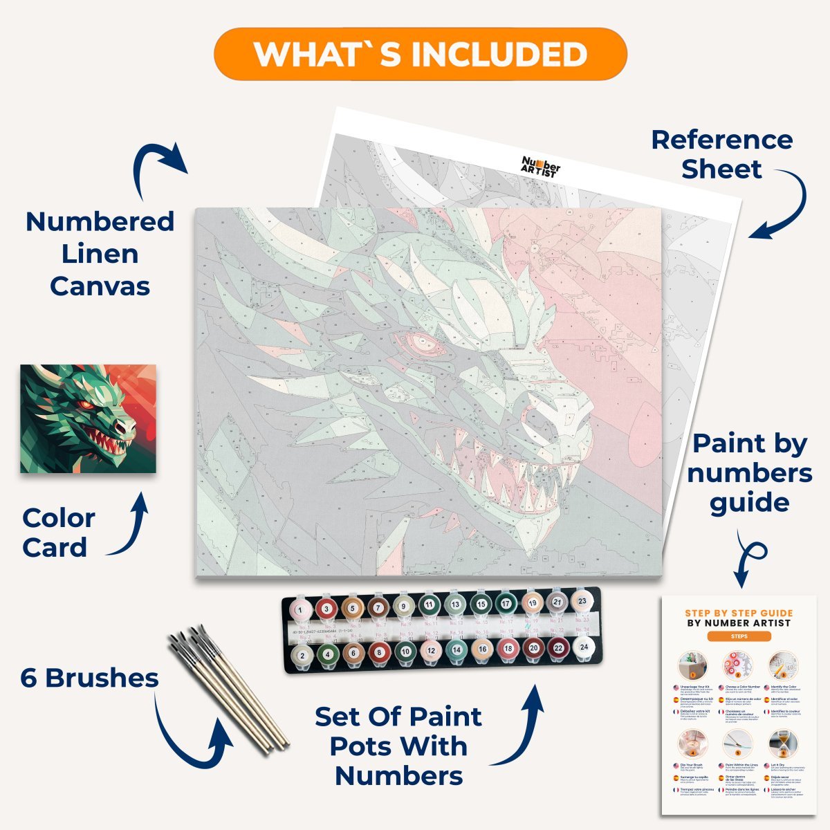 Dragon's Cold Stare - Number Artist Diamond Painting Kits