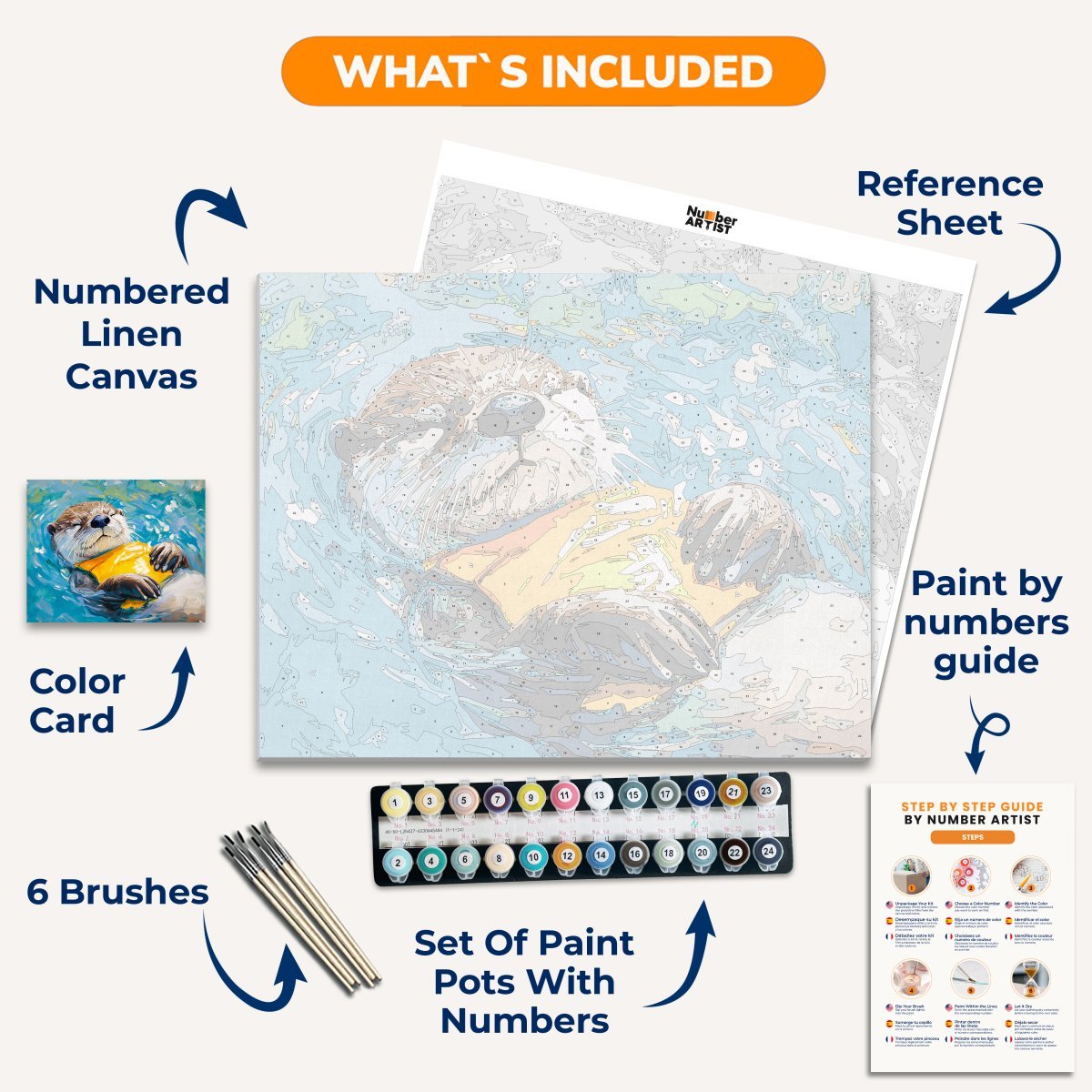 Dreaming Otter - Number Artist Diamond Painting Kits