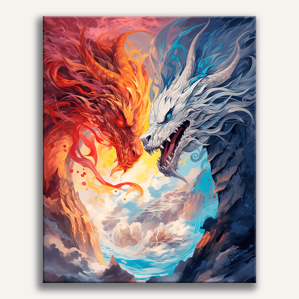 FIRE AND ICE, Original Fluid on sale Acrylic Painting, 16x20