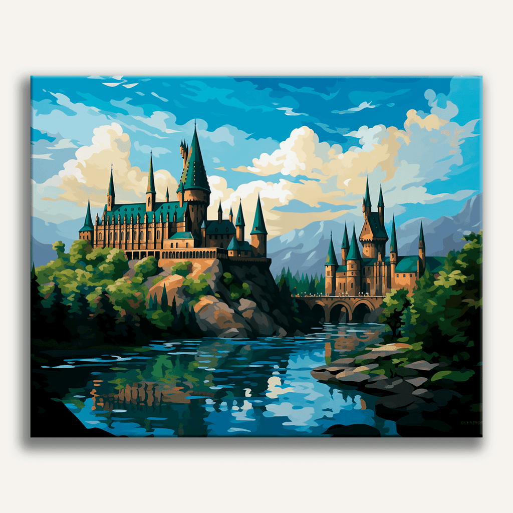 急行2号 風 シルクスクリーン ED14 凪　キャンパス　アート emerald-castle-paint-by-