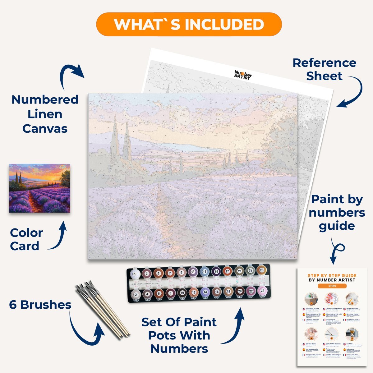 Endless Lavender Fields - Number Artist Diamond Painting Kits