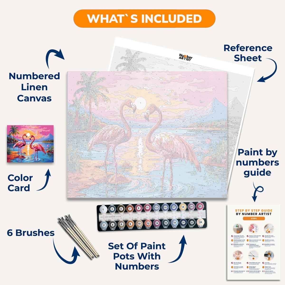 Flamingo Sunset - Number Artist Diamond Painting Kits