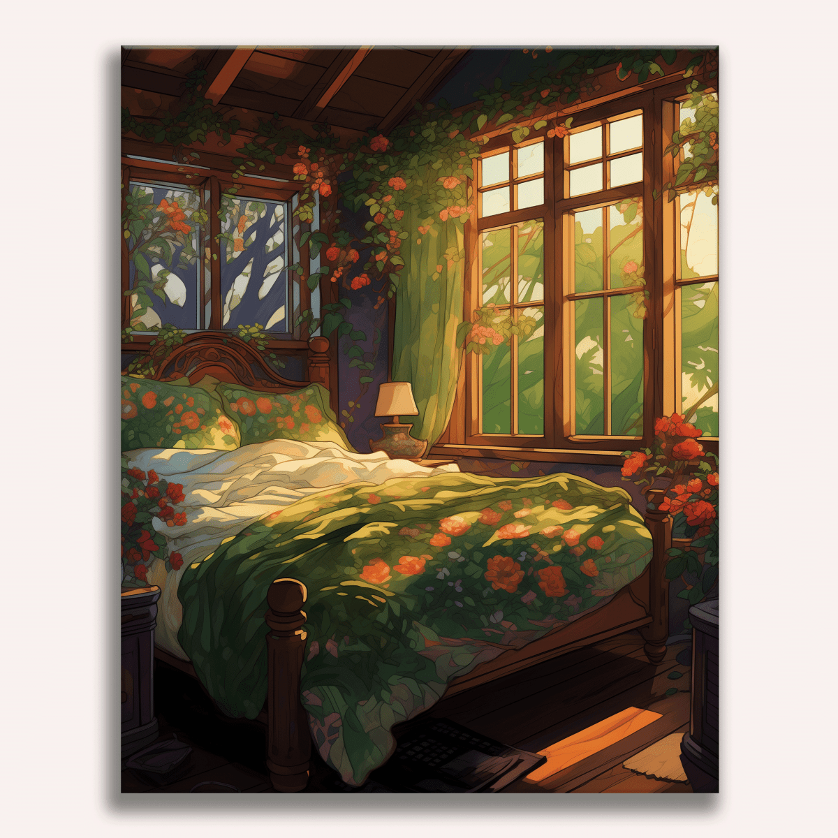 Floral Bed - Number Artist Diamond Painting Kits