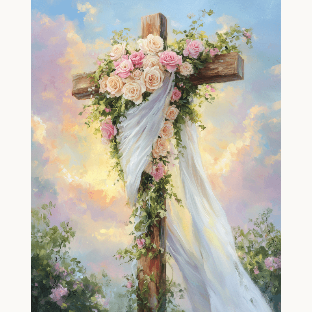 Floral Cross - Number Artist Diamond Painting Kits