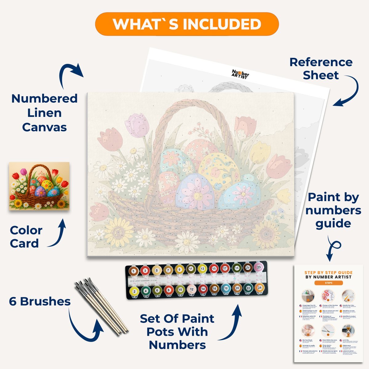 Floral Easter Basket - Number Artist Diamond Painting Kits
