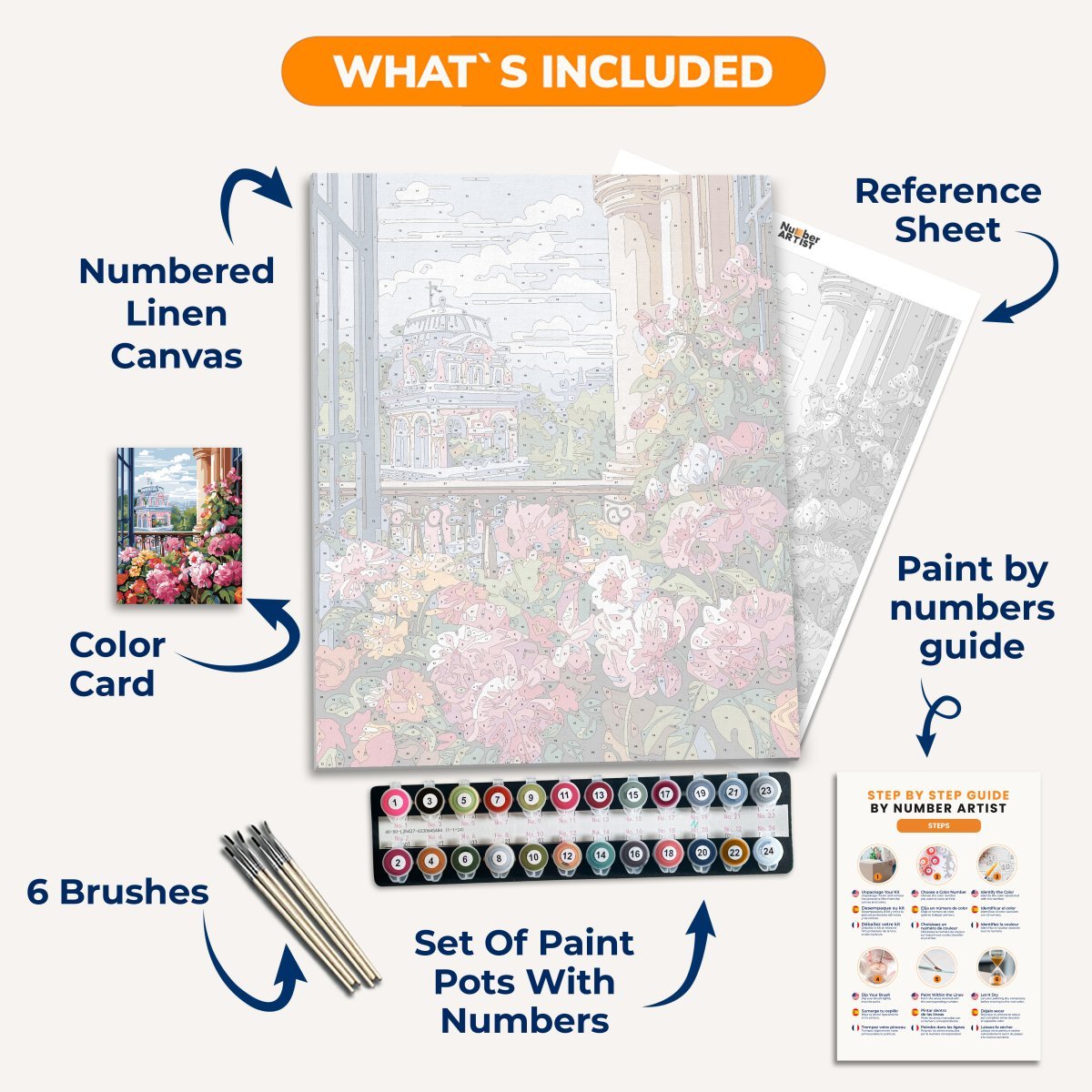 Floral Facade - Number Artist Diamond Painting Kits