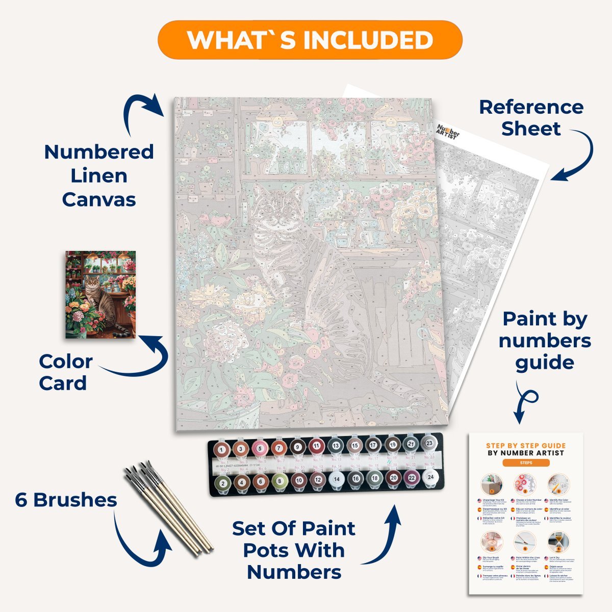 Flowershop Feline - Number Artist Diamond Painting Kits