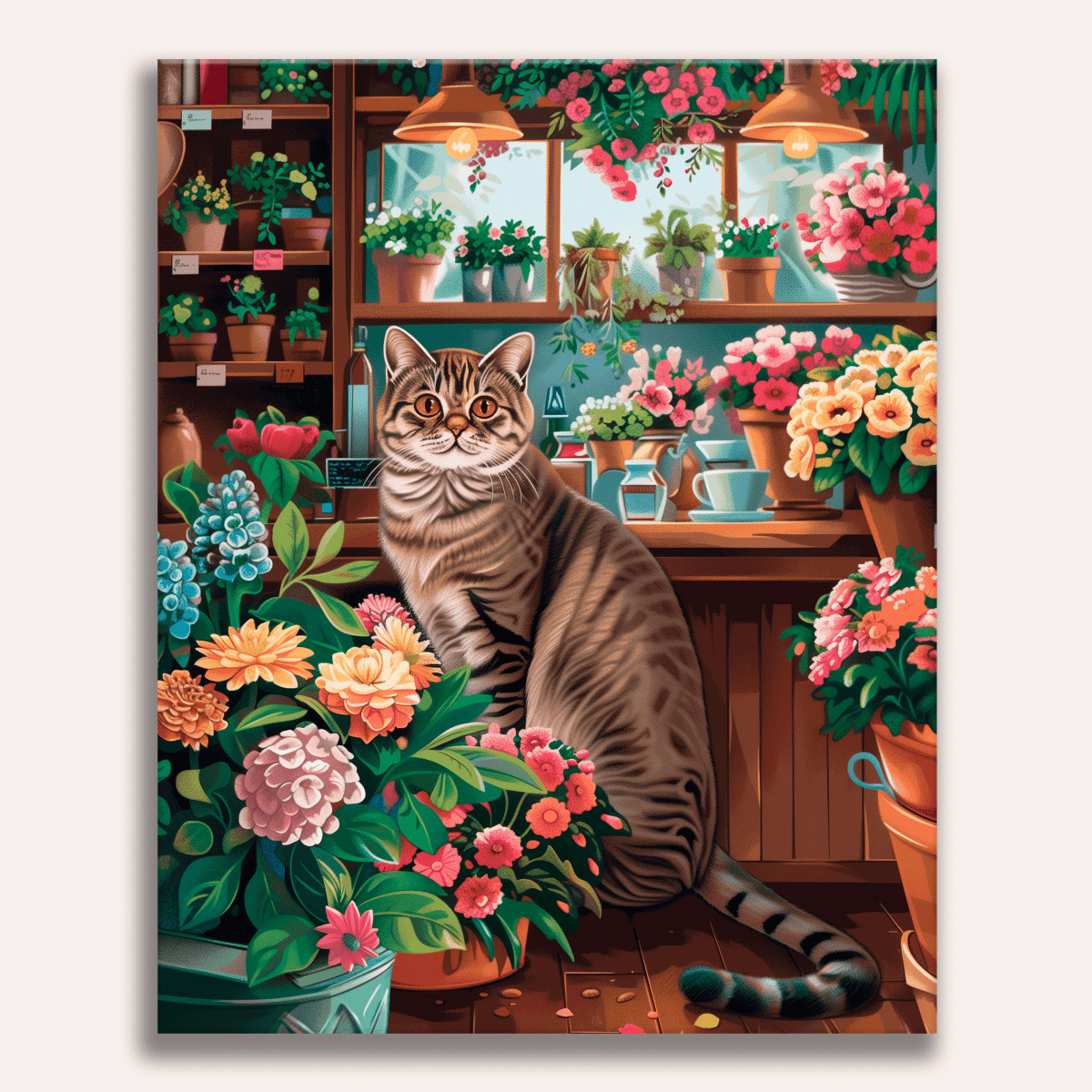 Flowershop Feline - Number Artist Diamond Painting Kits
