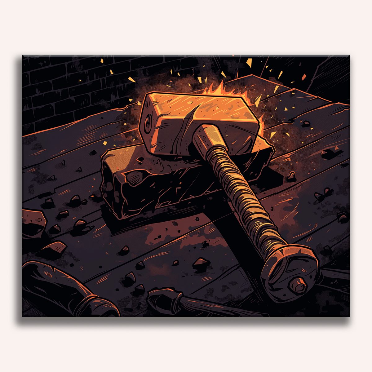 Forging of Mjolnir - Number Artist Diamond Painting Kits