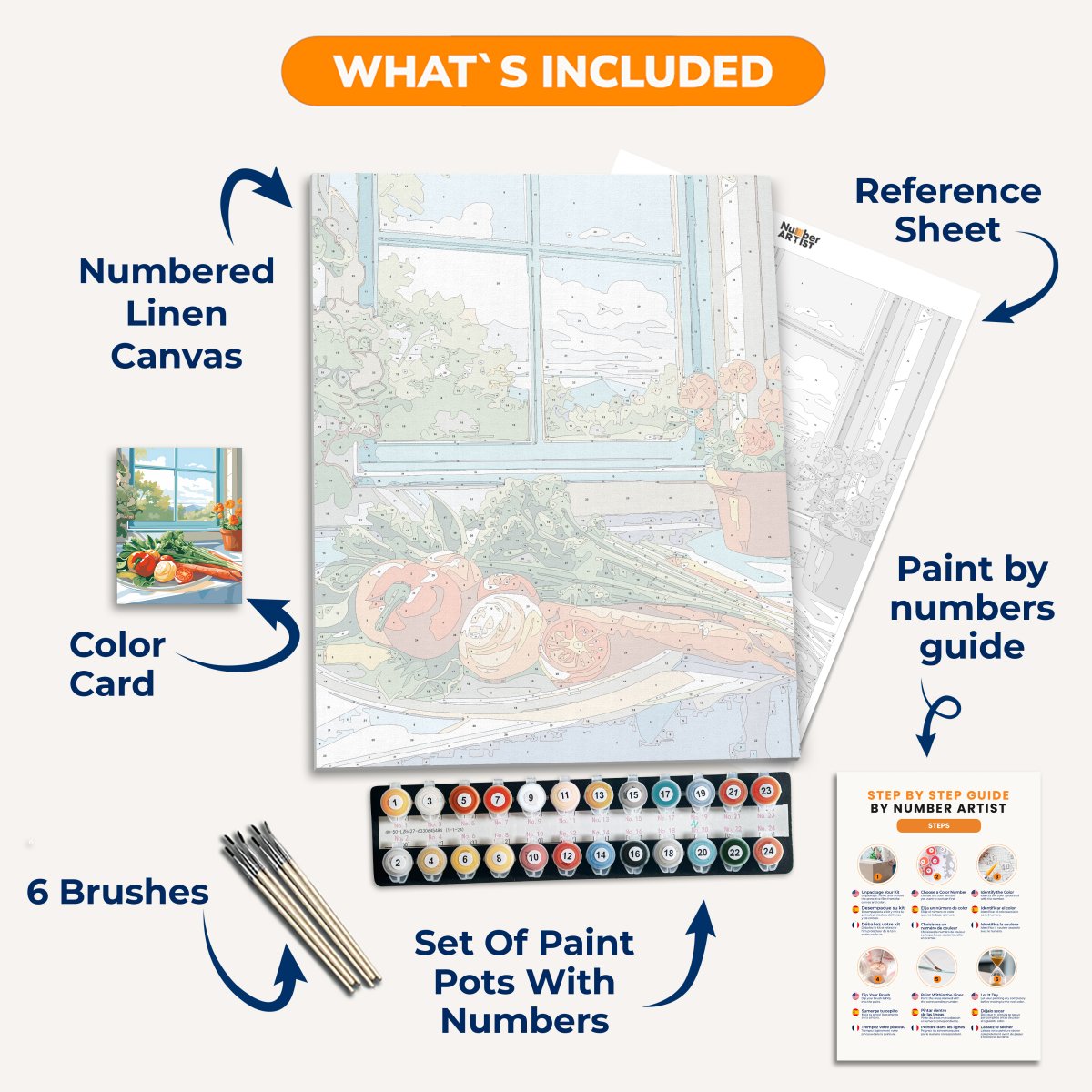 Fresh Vegetables - Number Artist Paint By Numbers Kits