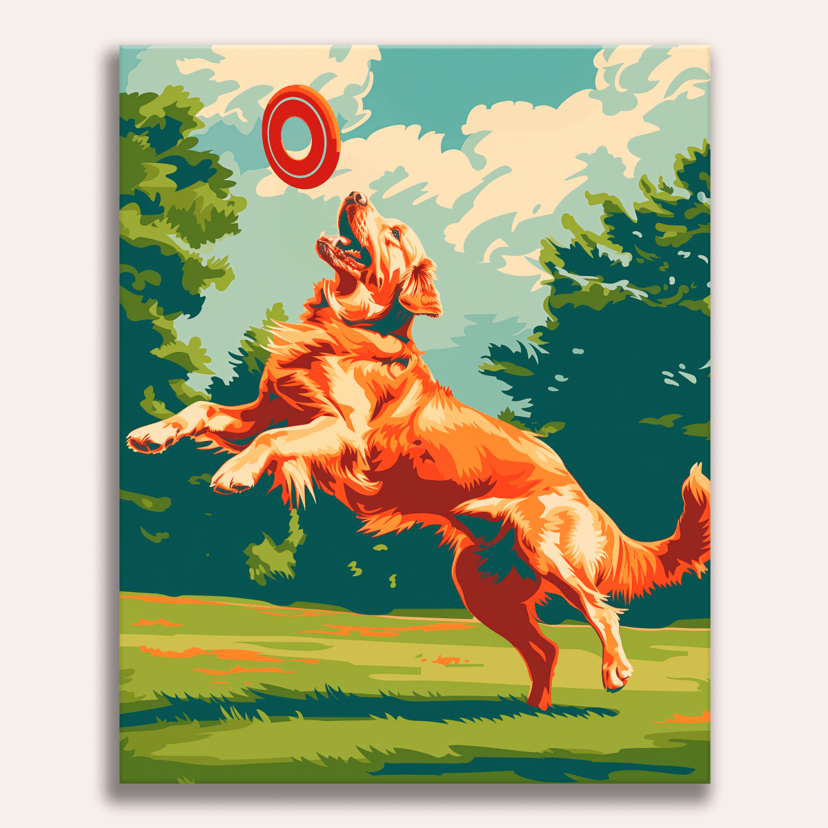 Frisbee Retreiver - Number Artist Diamond Painting Kits