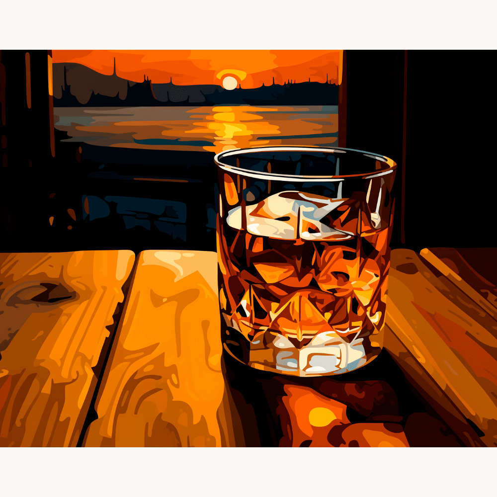 Glass of Whiskey - Number Artist Diamond Painting Kits