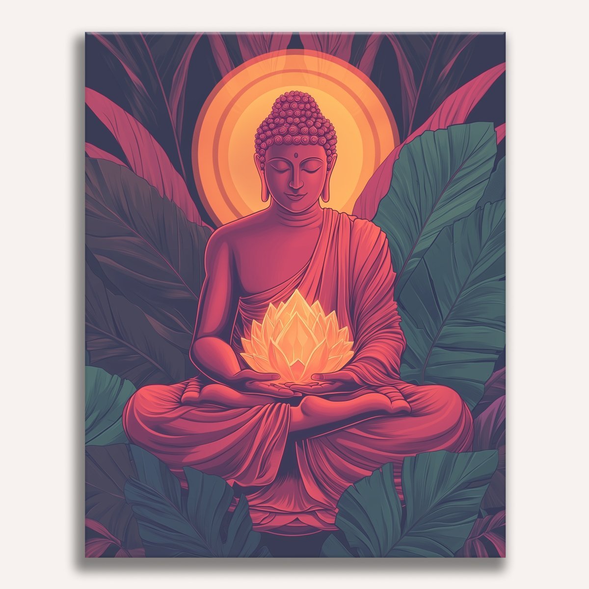 Glowing Lotus - Number Artist Diamond Painting Kits
