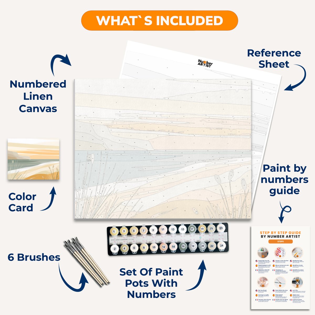 Golden Beach - Number Artist Paint By Numbers Kits