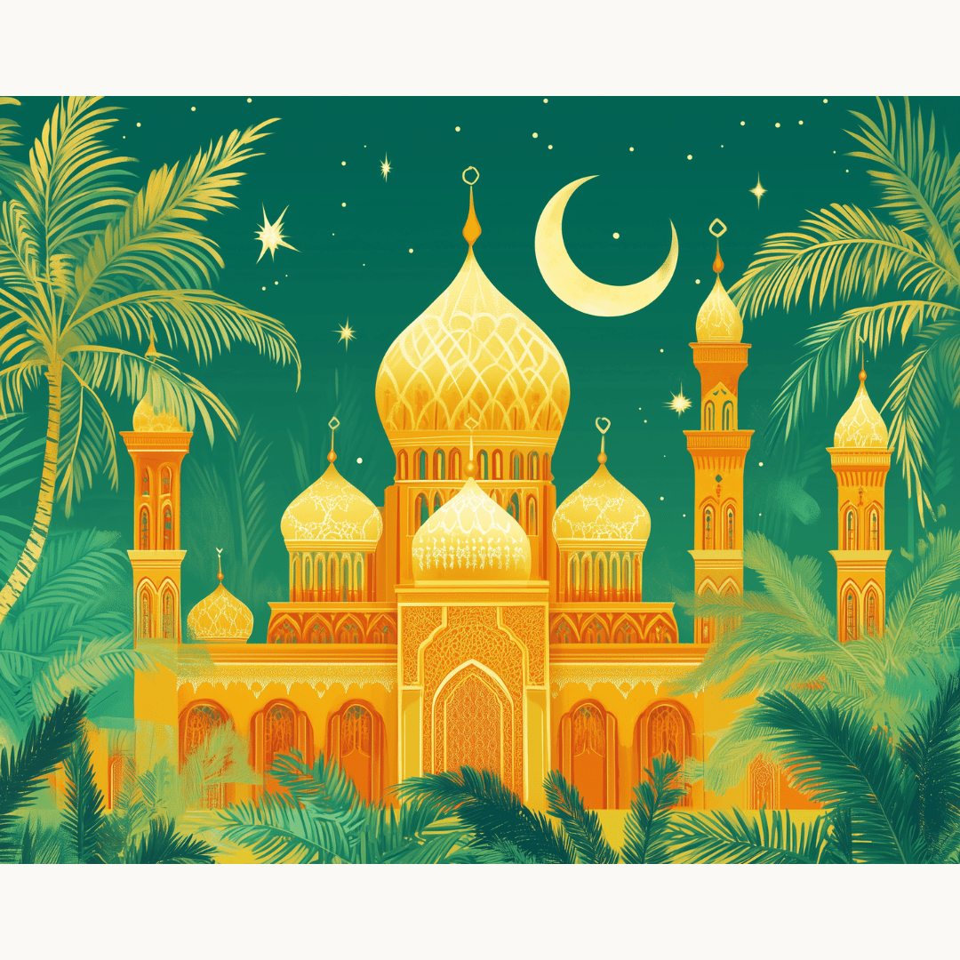 Golden Masjid - Number Artist Diamond Painting Kits