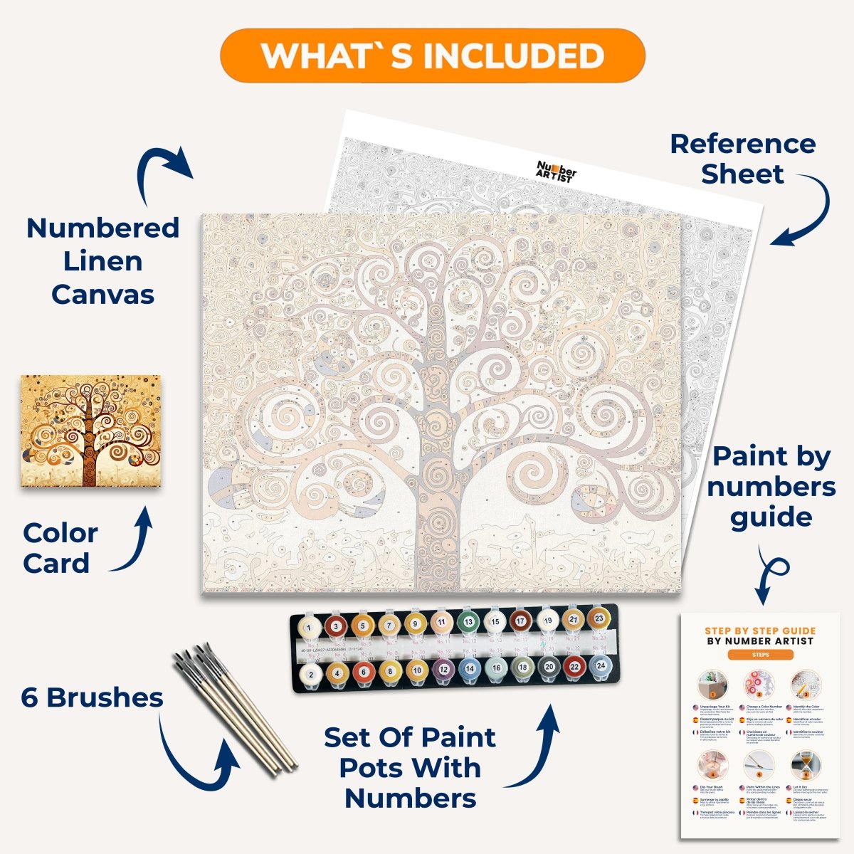 Golden Tree of Life - Number Artist Diamond Painting Kits