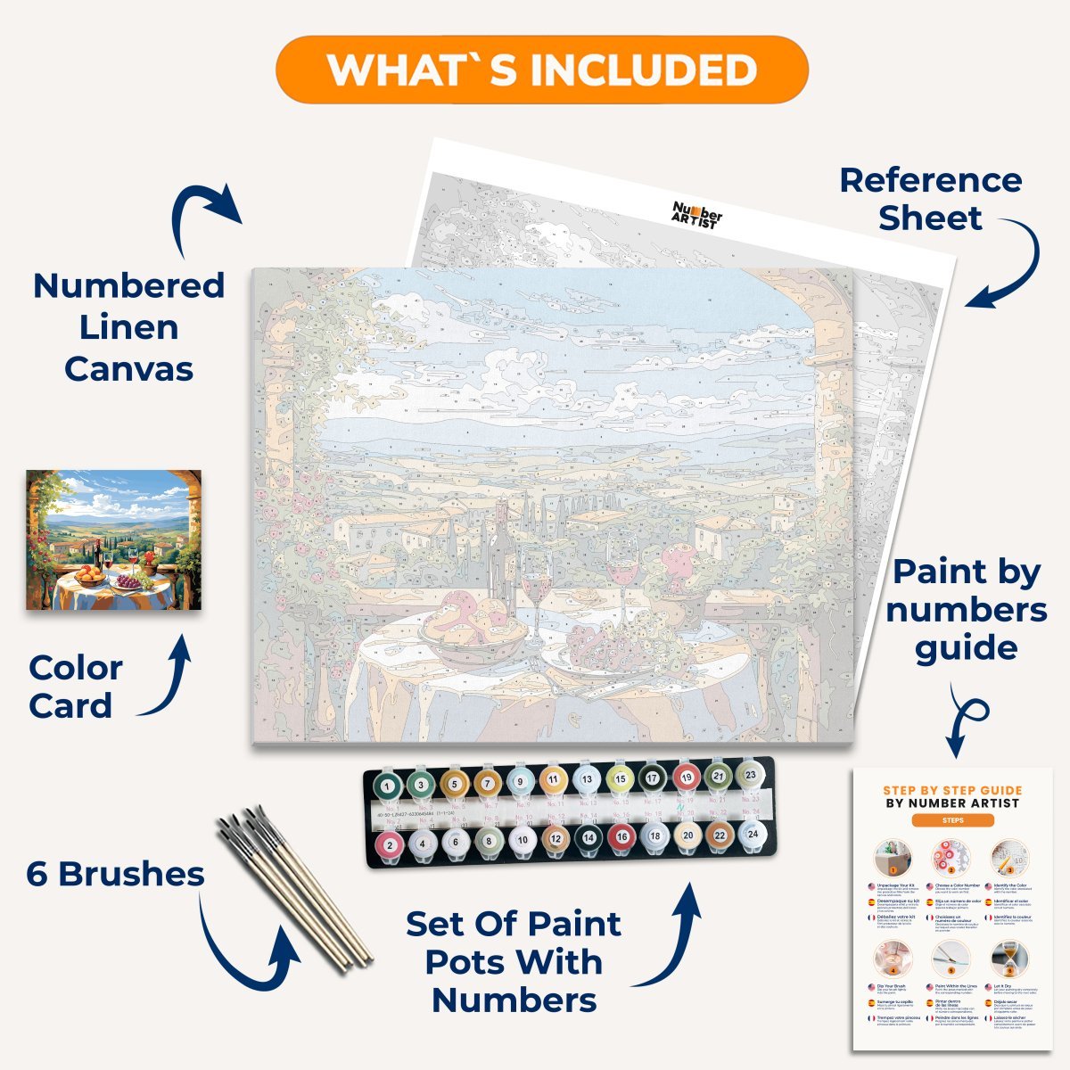 Grapes & Wine - Number Artist Diamond Painting Kits