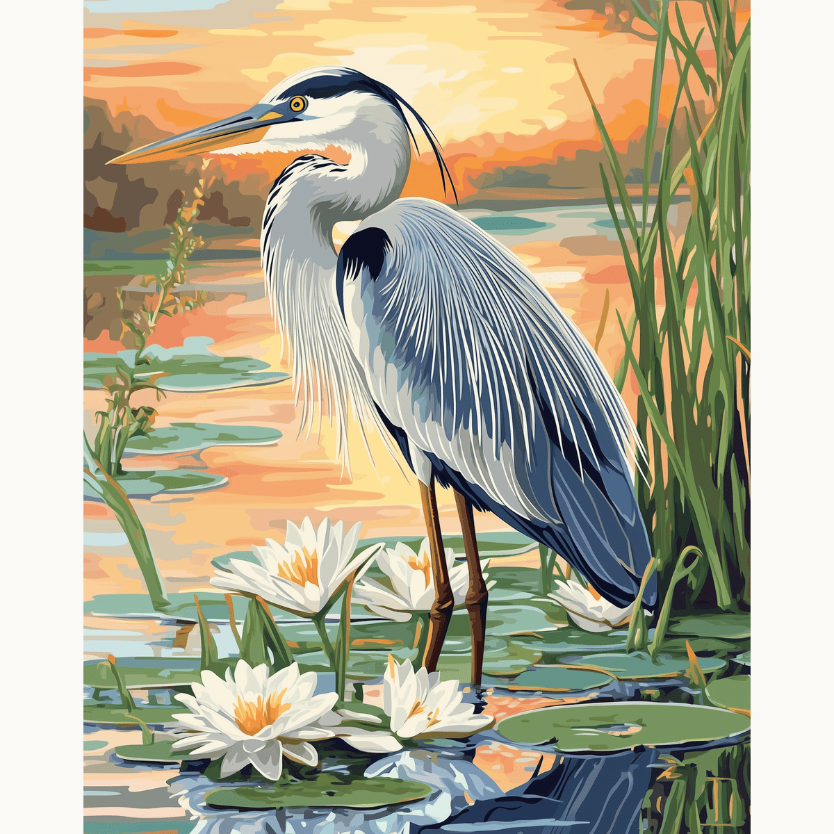 Great Blue Heron - Number Artist Paint by Numbers Kits