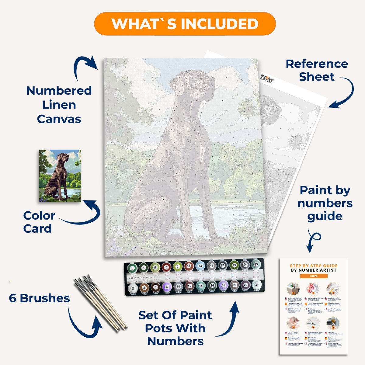 Great Dane - Number Artist Diamond Painting Kits