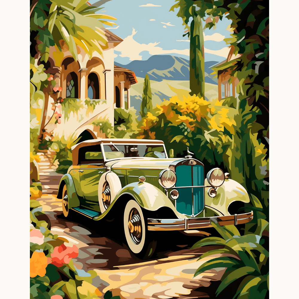 Green Old Timer - Number Artist Diamond Painting Kits