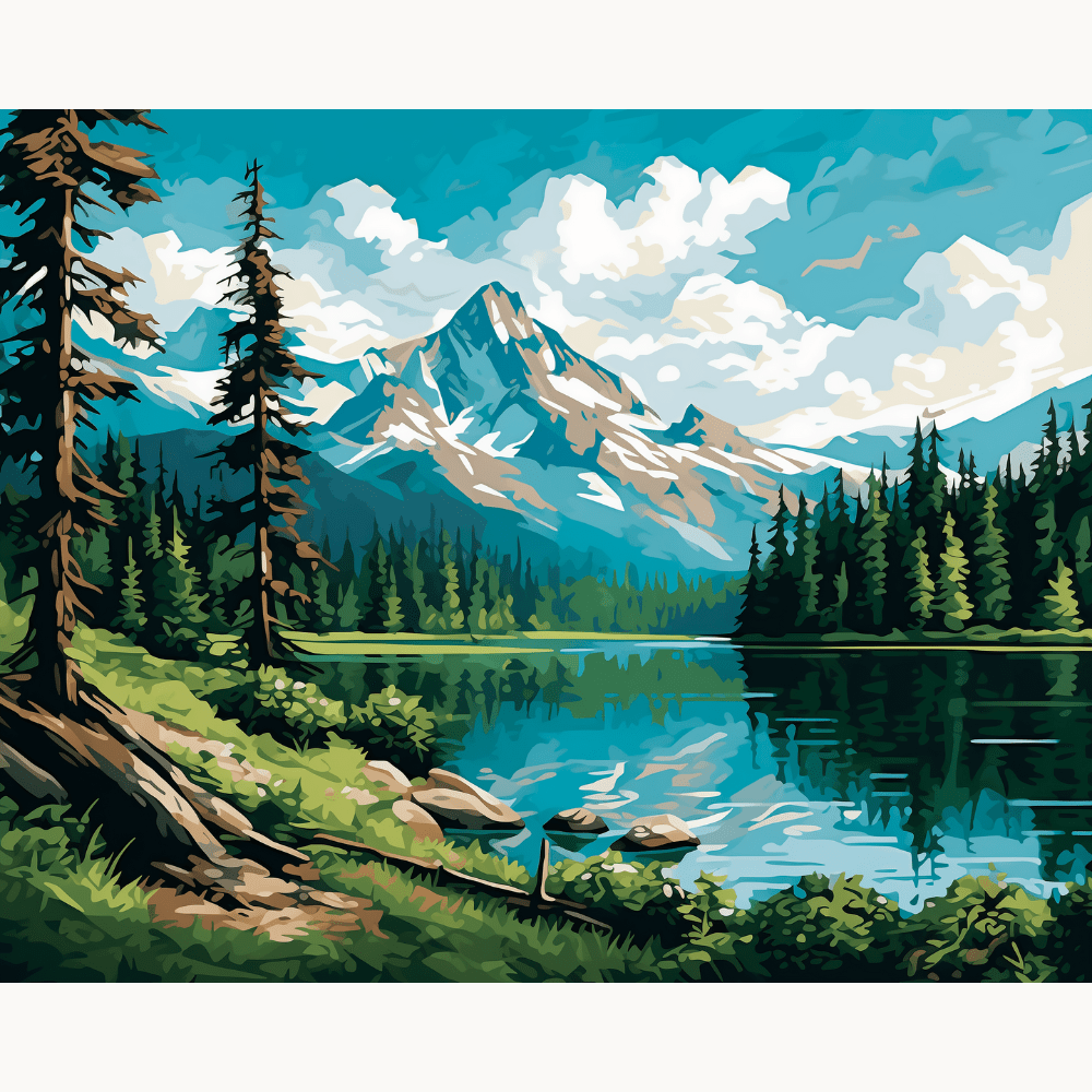 Green Valley Lake - Number Artist Diamond Painting Kits