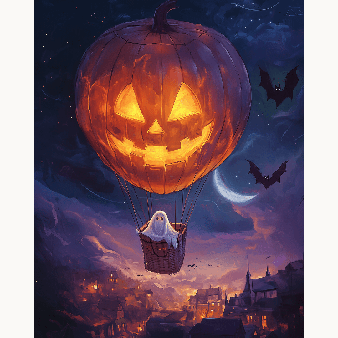 Halloween Hot Air Balloon - Number Artist Diamond Painting Kits