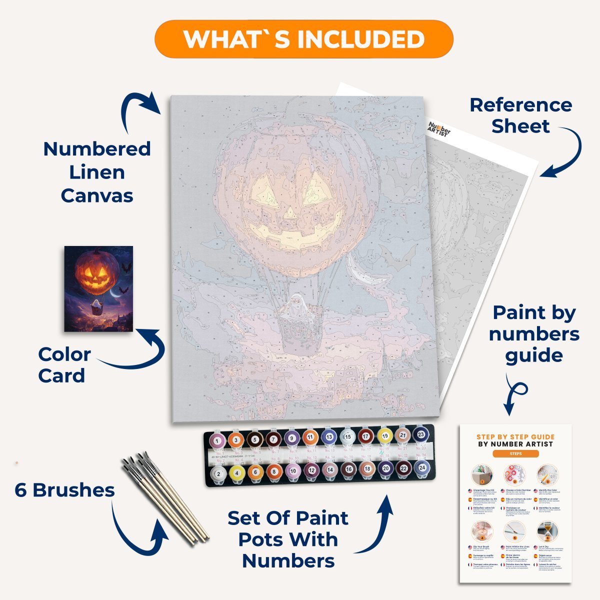 Halloween Hot Air Balloon - Number Artist Diamond Painting Kits