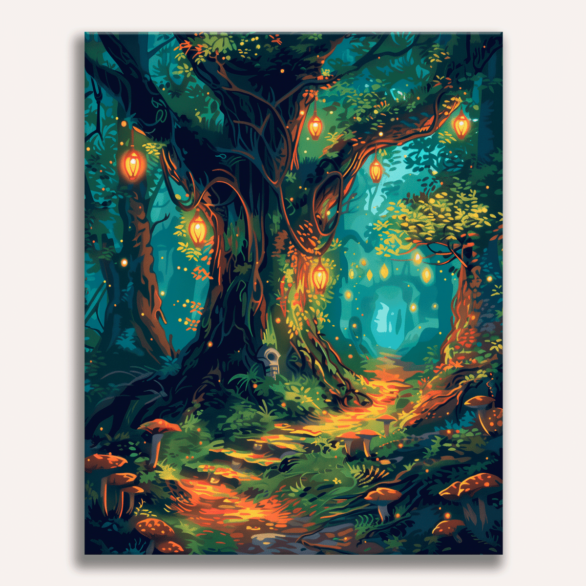 Hanging Lights Forest - Number Artist Diamond Painting Kits