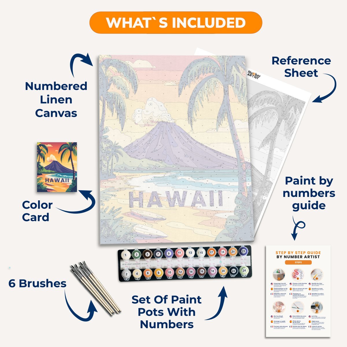 Hawaii - Number Artist Diamond Painting Kits