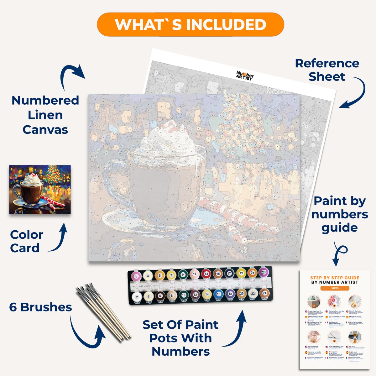 Hot Chocolate Winter - Number Artist Paint By Numbers Kits