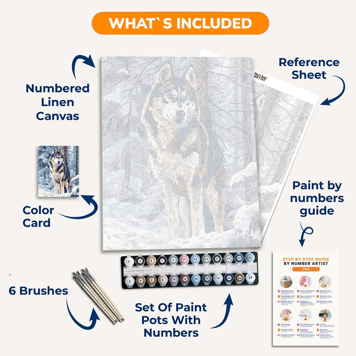 Husky Wildlife - Number Artist Diamond Painting Kits
