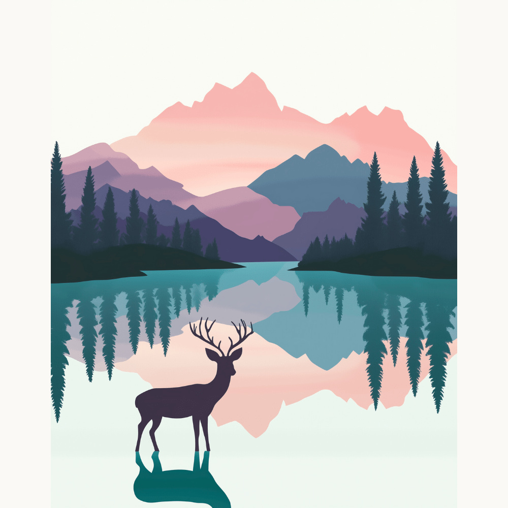 Ice Walking Buck - Number Artist Diamond Painting Kits