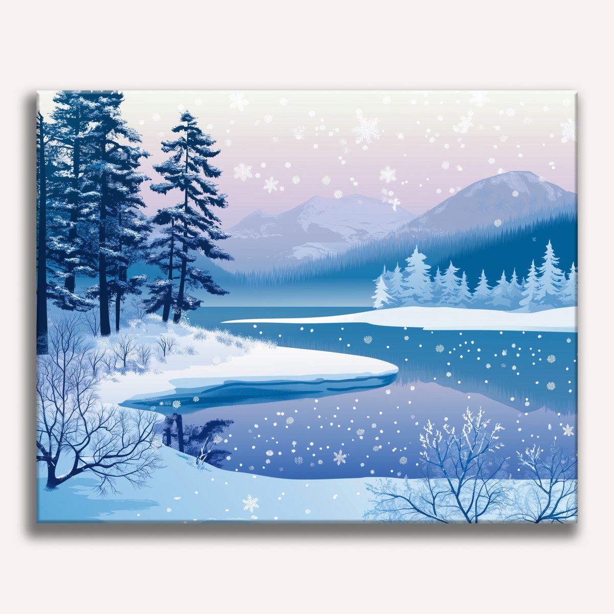 Icy Winter Lake - Number Artist Diamond Painting Kits