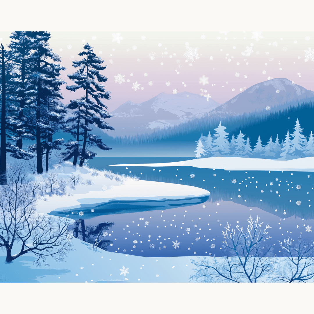 Icy Winter Lake - Number Artist Diamond Painting Kits