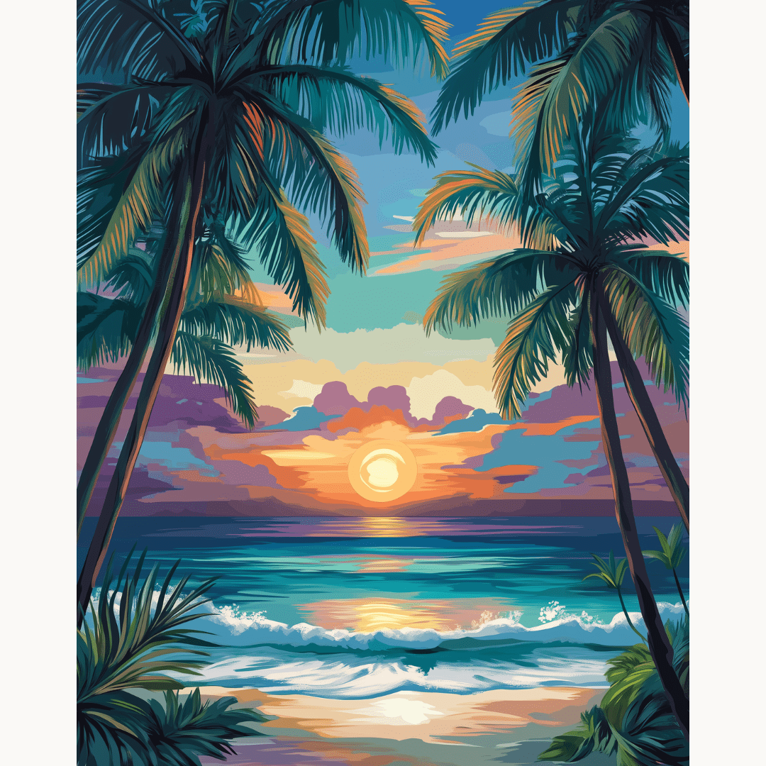 Island Sunset - Number Artist Diamond Painting Kits
