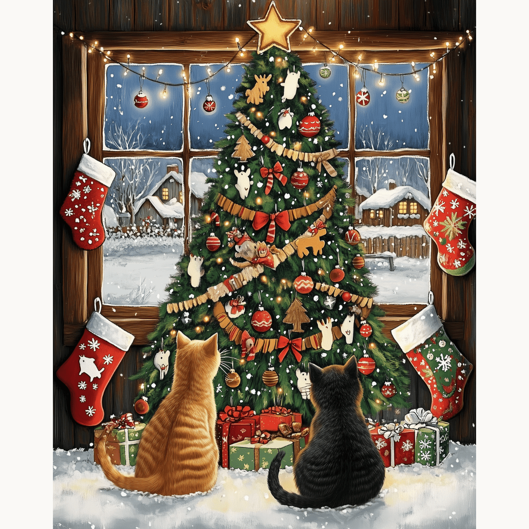Kitty Christmas - Number Artist Diamond Painting Kits