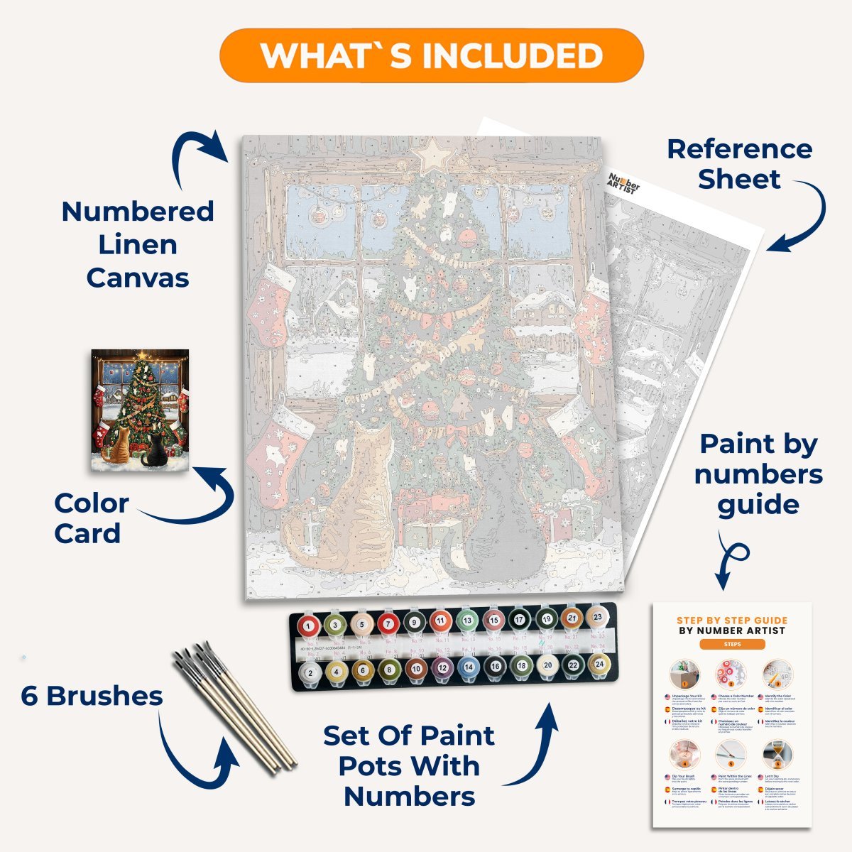 Kitty Christmas - Number Artist Diamond Painting Kits