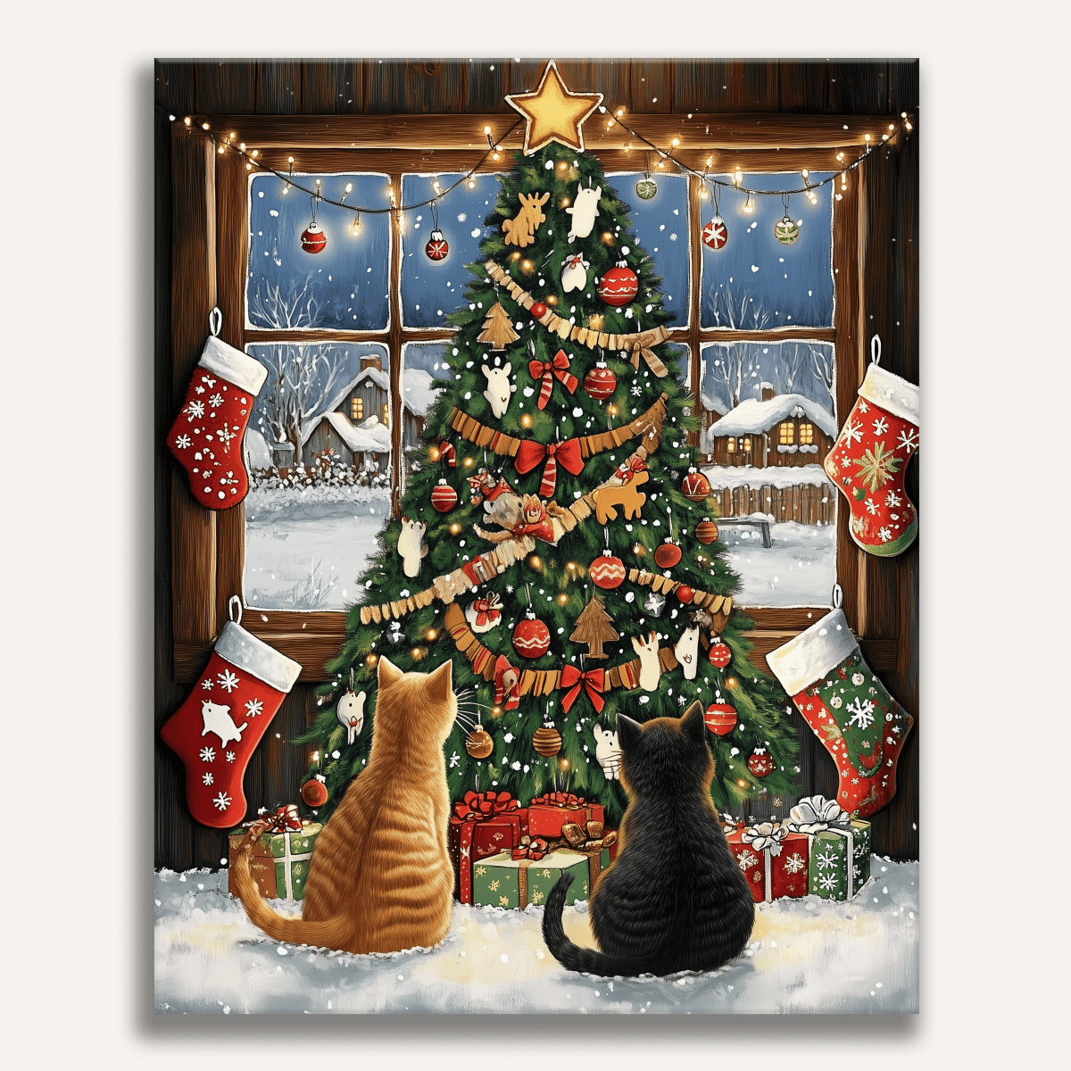 Kitty Christmas - Number Artist Diamond Painting Kits