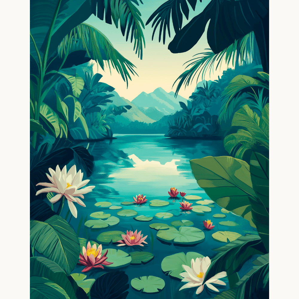 Lagoon Lilies - Number Artist Diamond Painting Kits