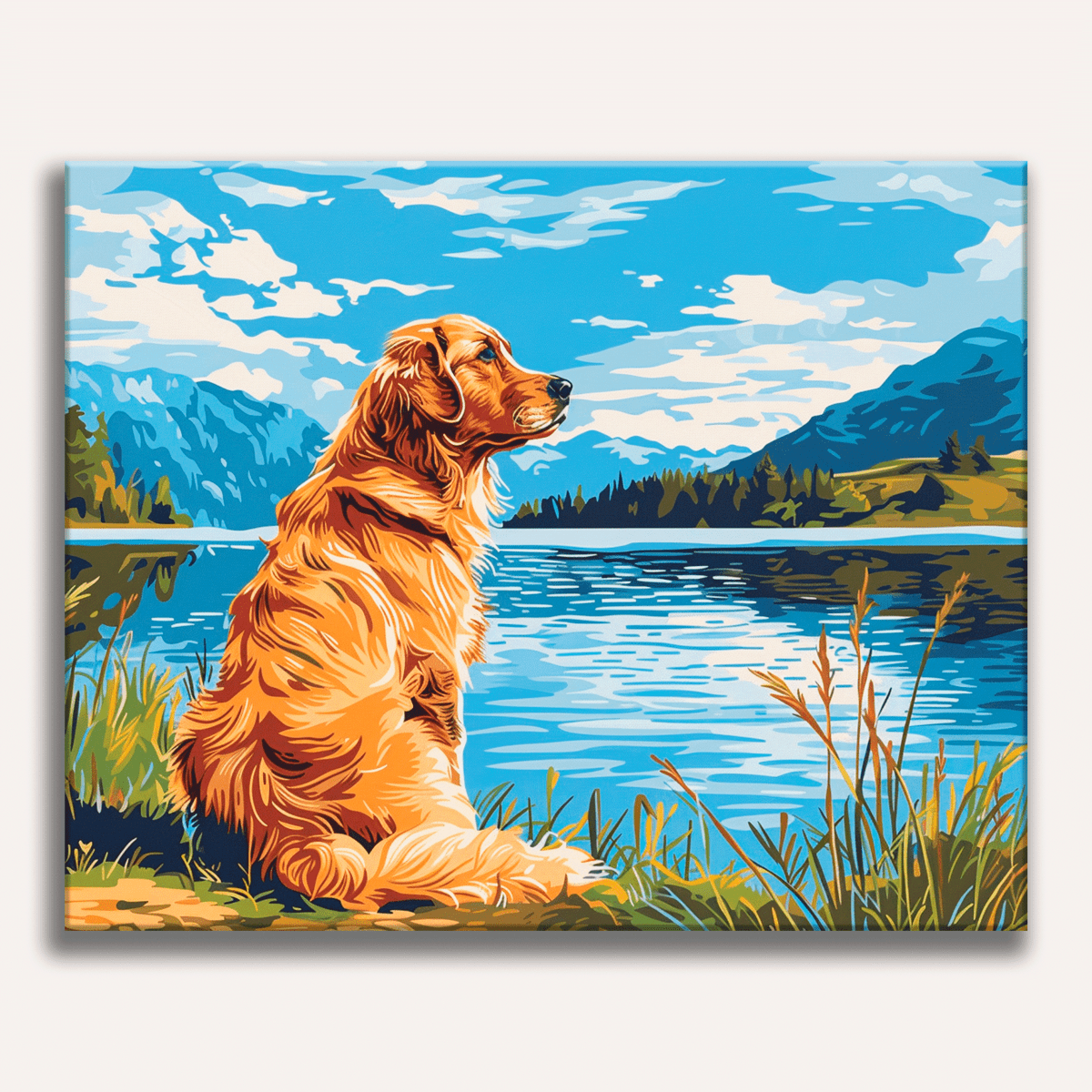 Lakeside Golden Retriever - Number Artist Diamond Painting Kits