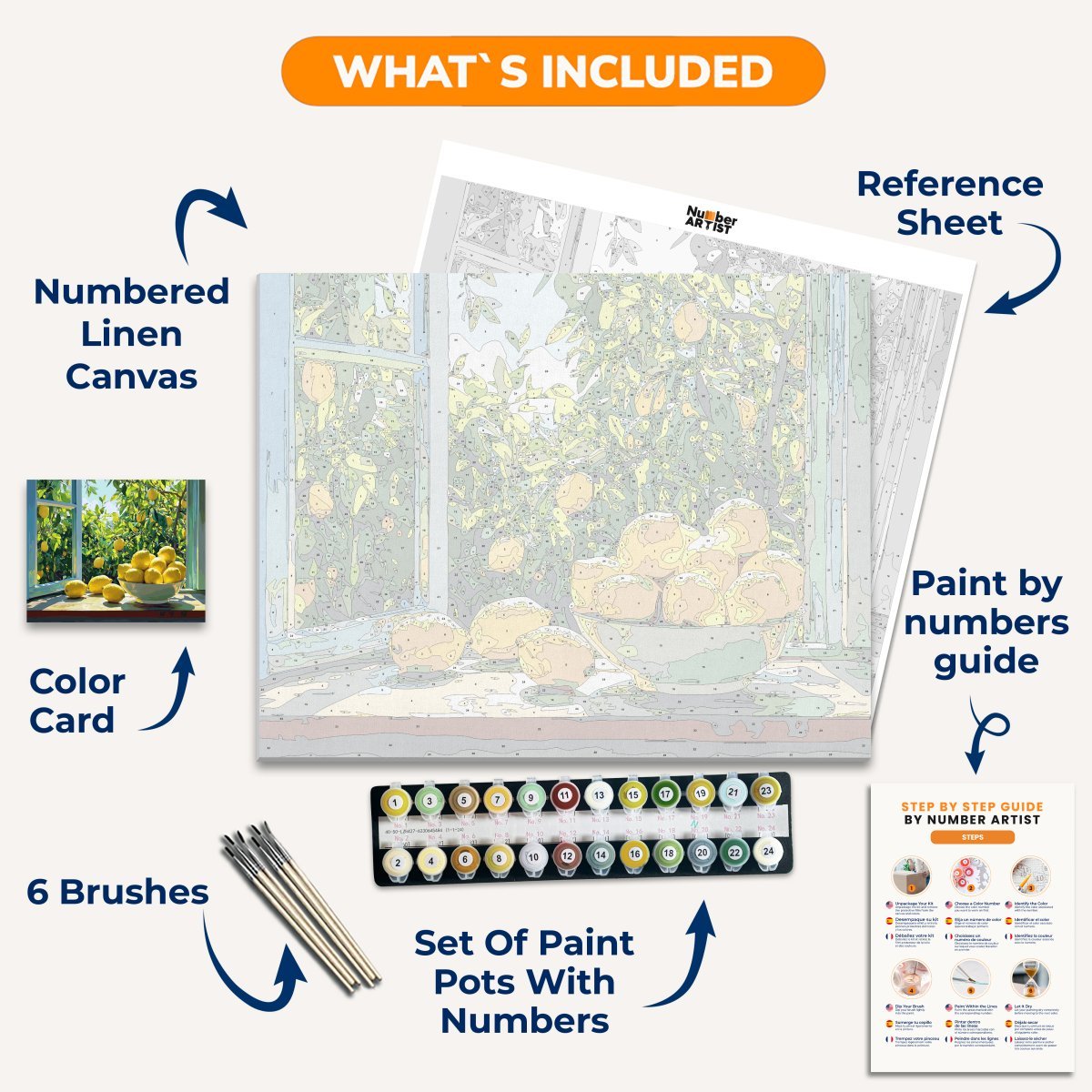 Lemon Foliage - Number Artist Diamond Painting Kits