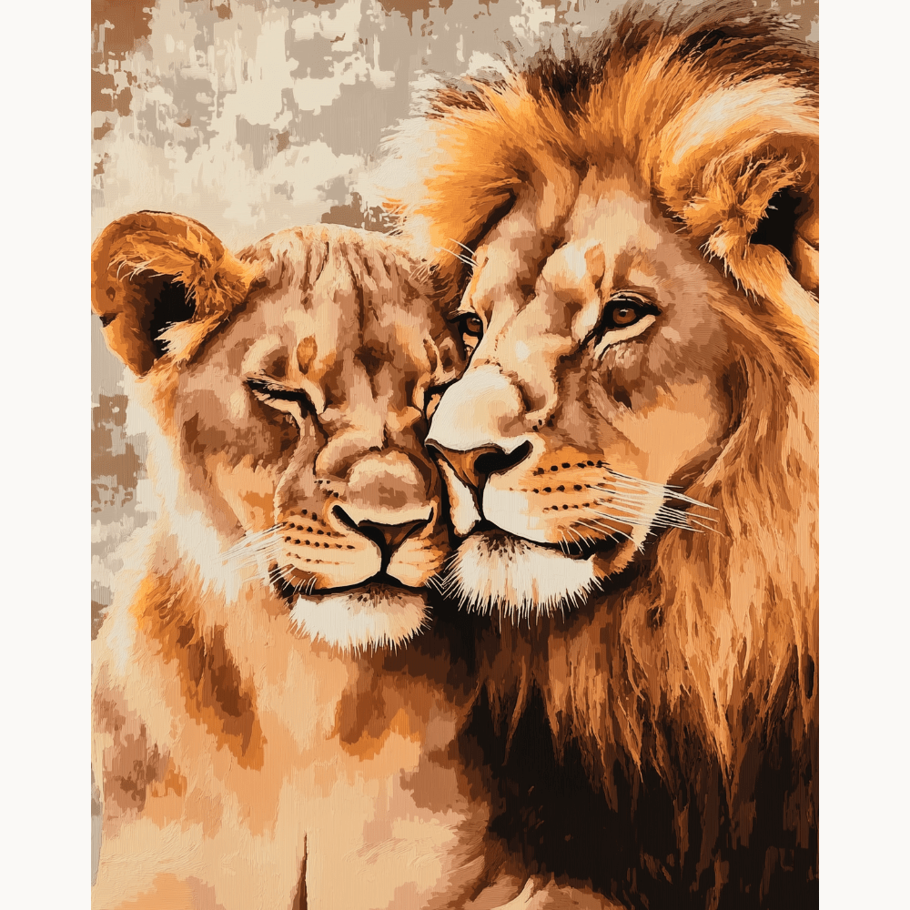 Lion & Lioness - Number Artist Diamond Painting Kits