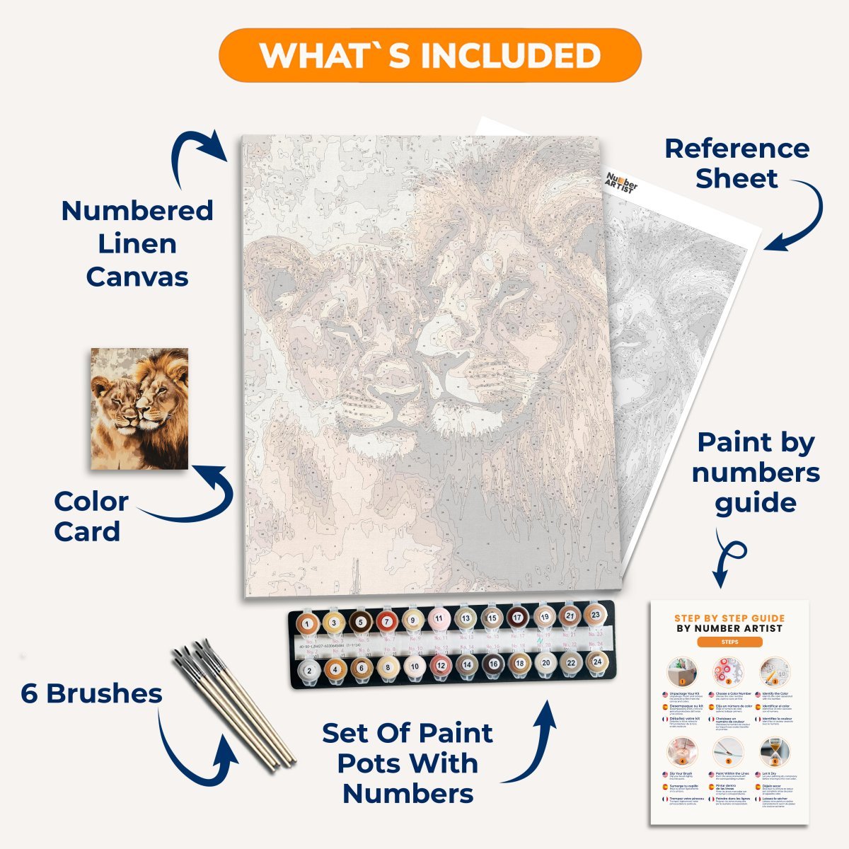 Lion & Lioness - Number Artist Diamond Painting Kits