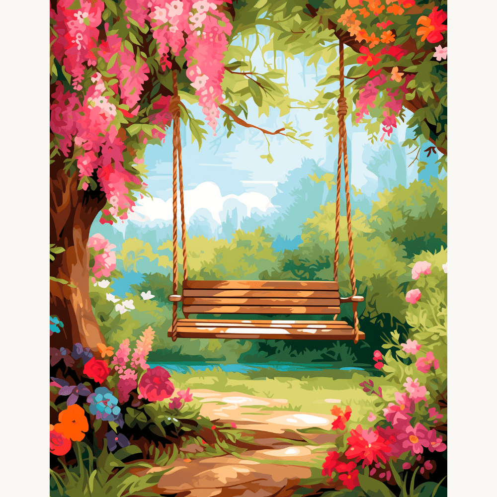 Lonely Forest Bench - Number Artist Diamond Painting Kits