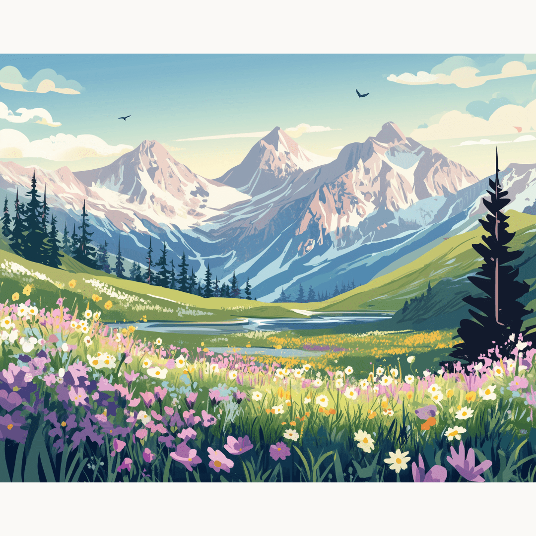 Lush Landscape - Number Artist Diamond Painting Kits