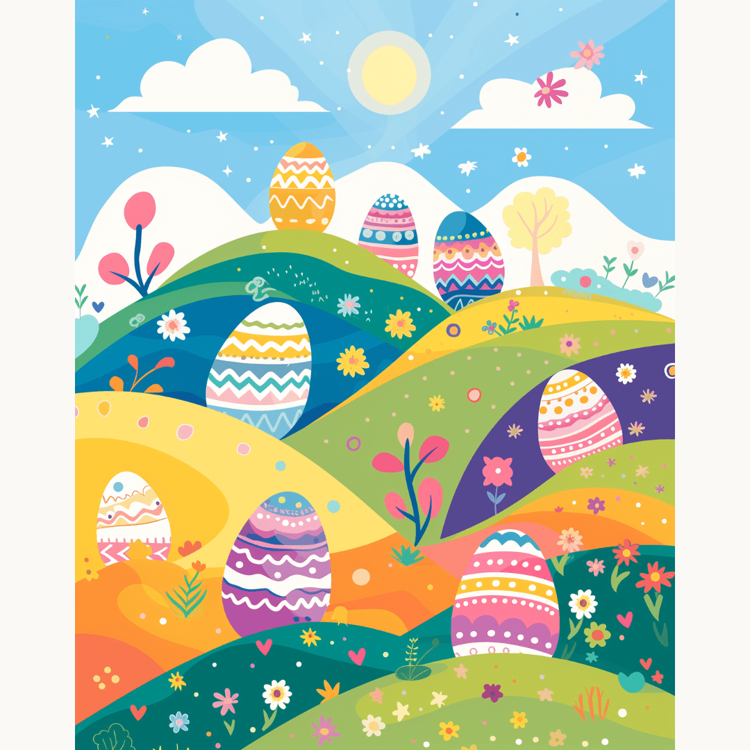 Magical Easter Hills - Number Artist Diamond Painting Kits