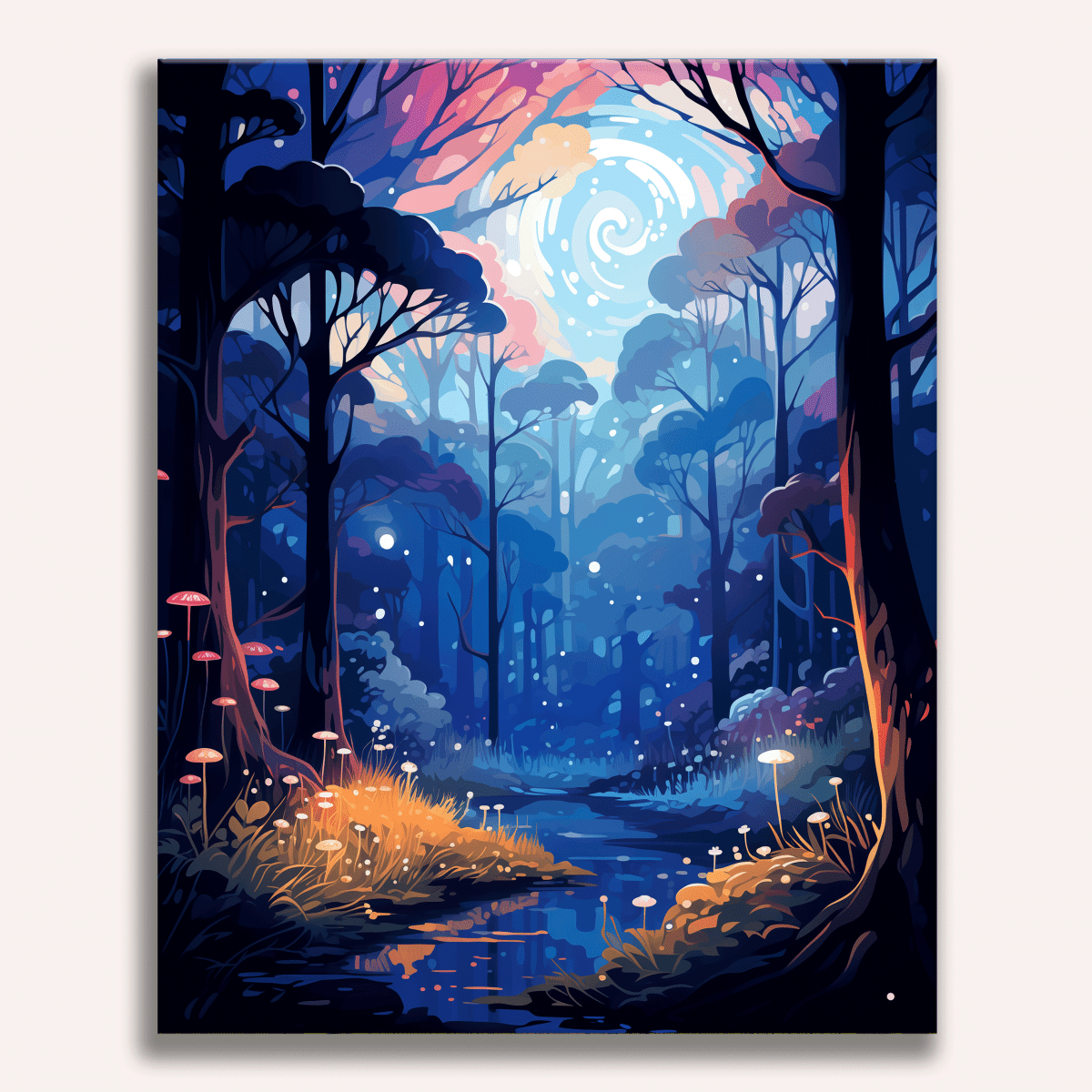Magical Forest River - Number Artist Diamond Painting Kits