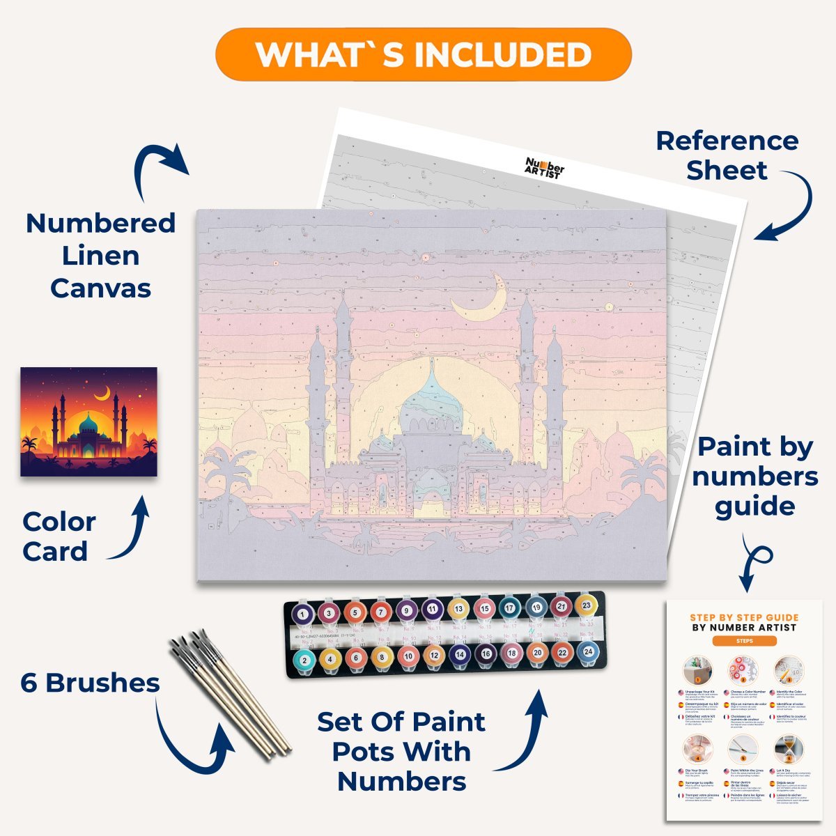 Magnificent Mosque - Number Artist Diamond Painting Kits
