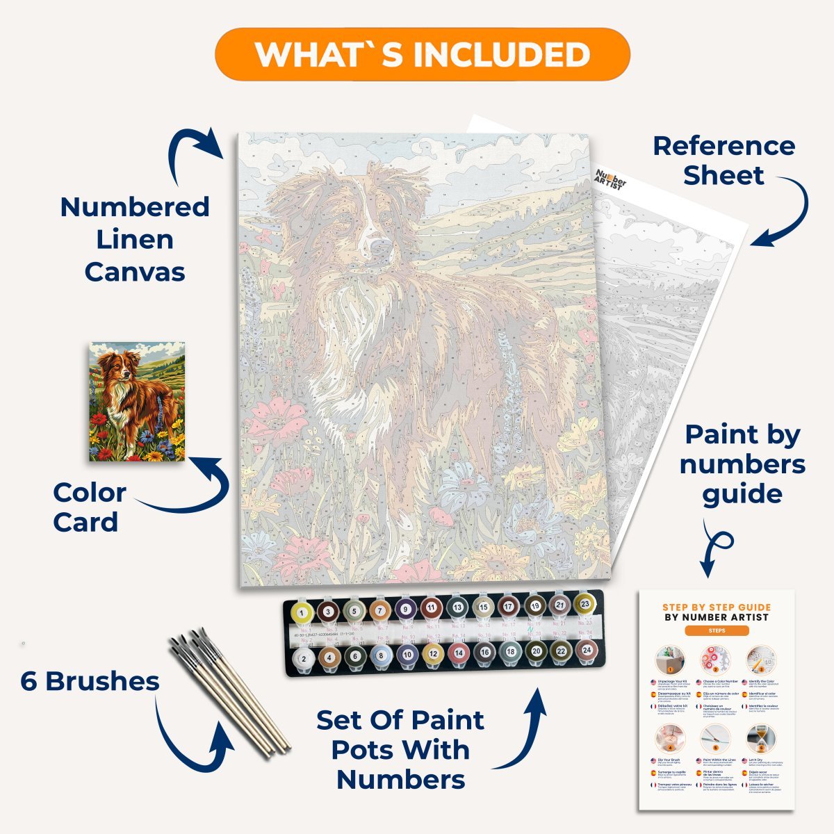 Meadow Aussie - Number Artist Diamond Painting Kits