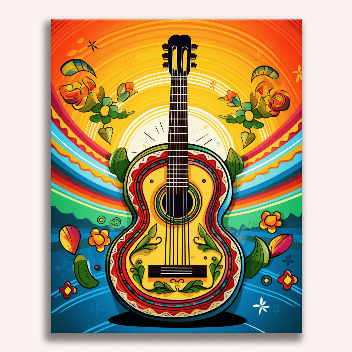 Mexican Style Guitar - Number Artist Diamond Painting Kits